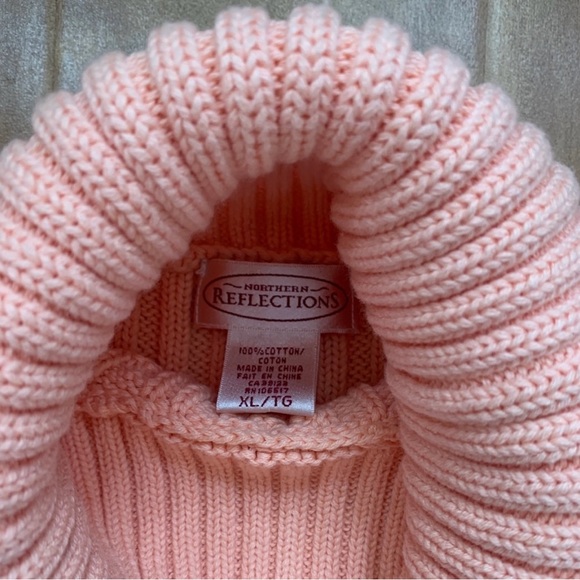 Vintage Peach Cable Knit Northern Reflections Turtleneck Sweater. - Picture 5 of 5